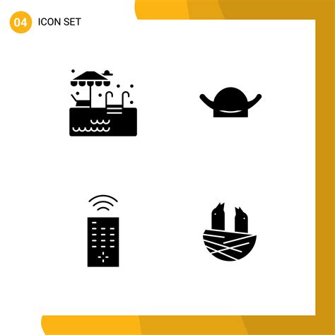 Set Of Commercial Solid Glyphs Pack For Water Tv Avatar Fathers Bird