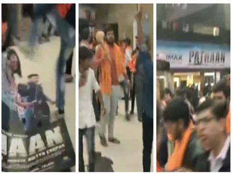 Video Shahrukh Khan Movie Pathan Poster Trampled By Vhp And Bajrang Dal