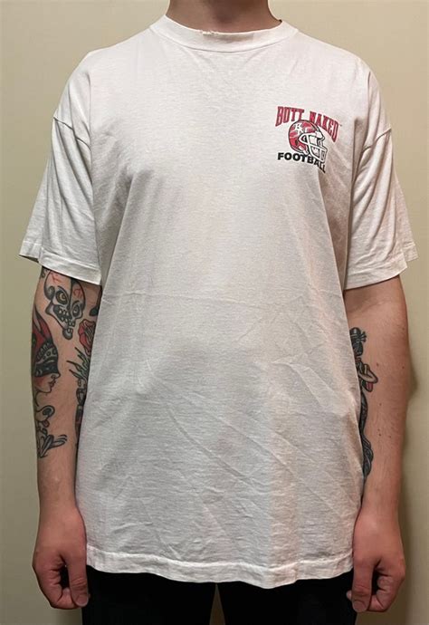 Vintage Butt Naked Football Single Stitch T Shir Gem