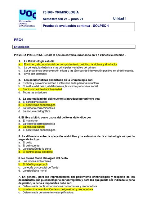 73 566 PAC1 Solución Criminología Semestre feb 21 junio 21 Unidad 1