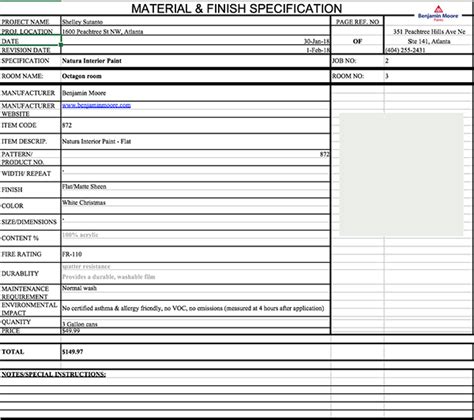 Ff E Specification Template