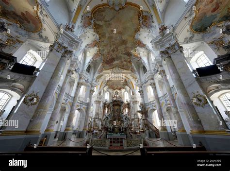 Interior View Of The Vierzehnheiligen Pilgrimage Church Basilica Of