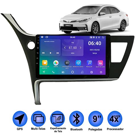 Central Multimídia Toyota Corolla 2018 e 2019 Gps Espelhamento de Tela