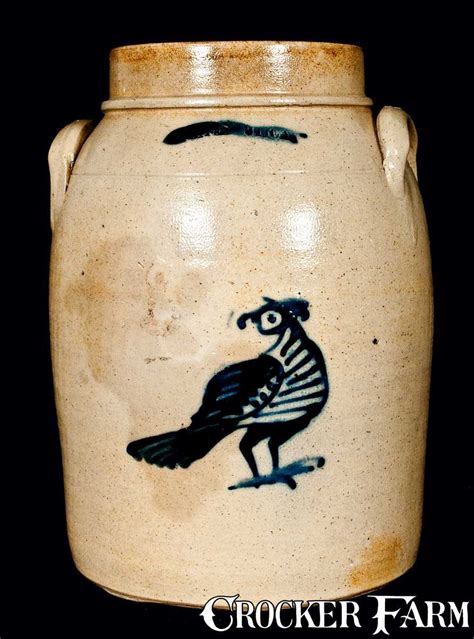 Whites Utica Stoneware Bird Crock Lot 147 March 5 2011 Stoneware