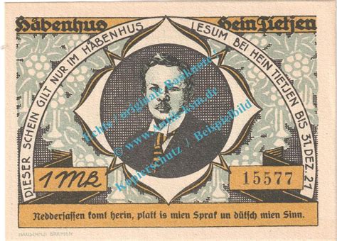 Notgeld DE 1 Mk Lesum Notgeld 1 Mark Schein In Kfr M G 795 1 A