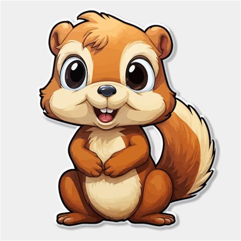 Premium Vector A Cartoon Squirrel With A Big Eyes And A Big Mouth