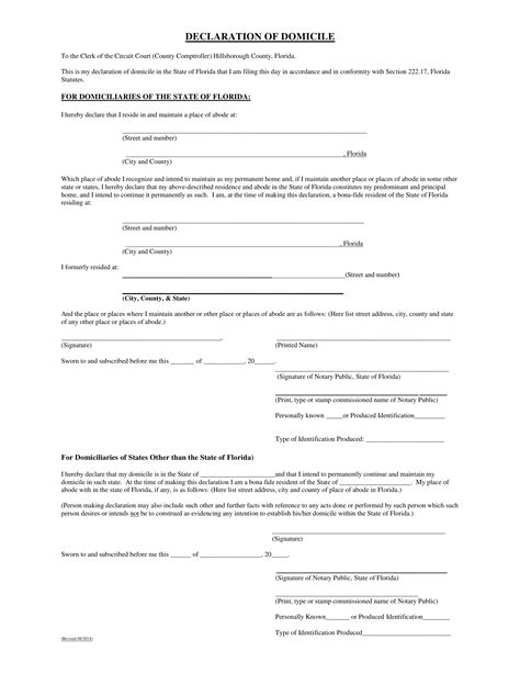 Declaration Of Domicile Form ≡ Fill Out Printable Pdf Forms Online