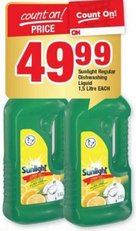 Sunlight Regular Dishwashing Liquid 1 5L Offer At OK Foods