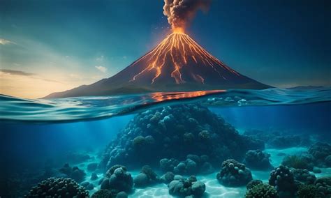 Premium Photo | Underwater Volcanoes in the Ocean Floor