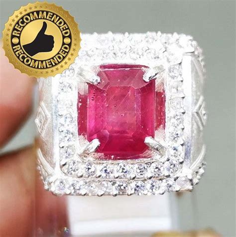 Jual Batu Ruby Merah Delima Paling Recommended Asli Natral Cincin Perak