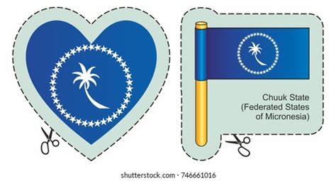 Chuuk Flag Waving Form See Vector Stock Illustration 152105708