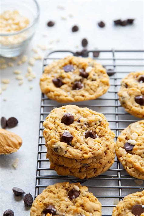 Peanut Butter Rice Krispie Chocolate Chip Cookies