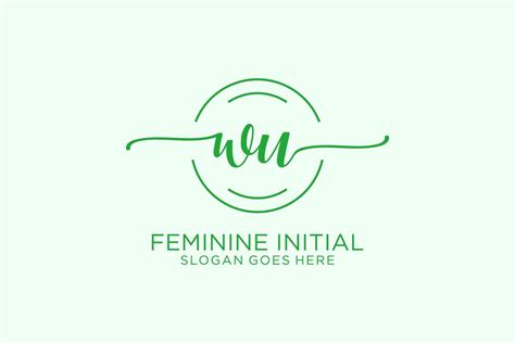 Initial Wu Beauty Monogram And Elegant Logo Design Handwriting Logo Of