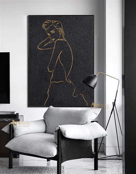 Minimalist Abstract Canvas Art Sexy Girl Painting Abstract Etsy