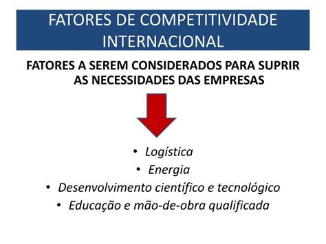 PPT FATORES DE COMPETITIVIDADE INTERNACIONAL PowerPoint Presentation