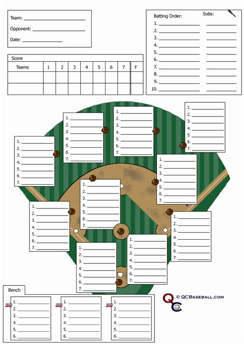 30 Baseball Lineup Card Excel Example Document Template