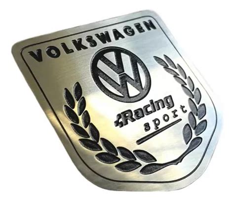 Emblema Badge Em Aço Inox Volkswagen Racing Sport Parcelamento sem juros