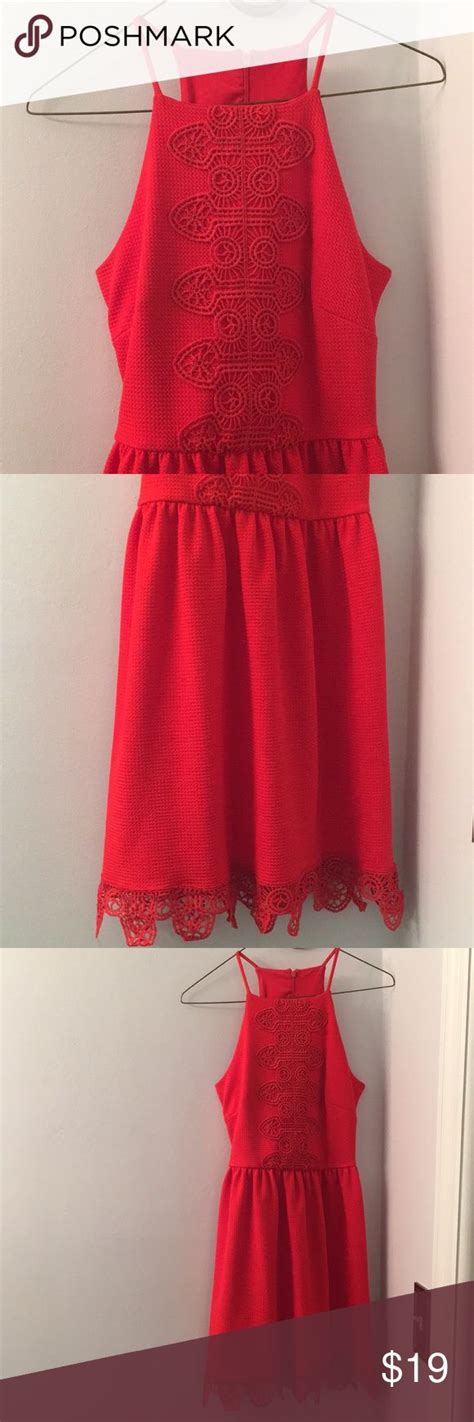 Francescas Red Strap Lace Dress Clothes Design Lace Dress Dress