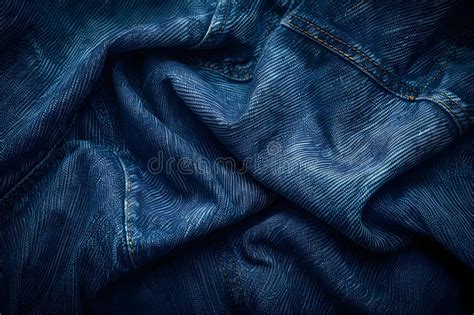 Blue Denim Fabric Texture Background Design Pattern For Jeans Or