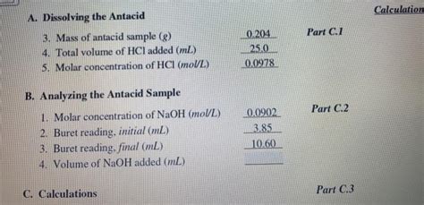 Solved Experiment 17 Report Sheet Antacid Analysis Date Lab Chegg