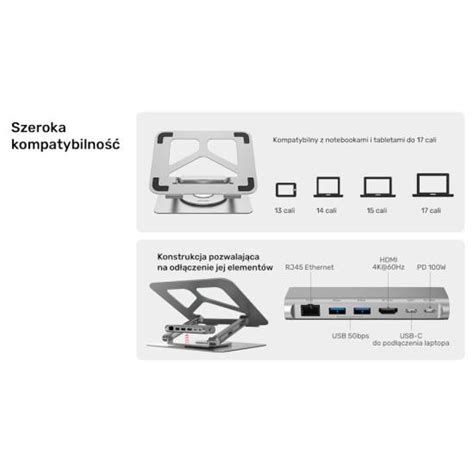 Podstawka Pod Laptop Sk Adana Obrotowa Usb C Hdmi Pd W Unitek D A