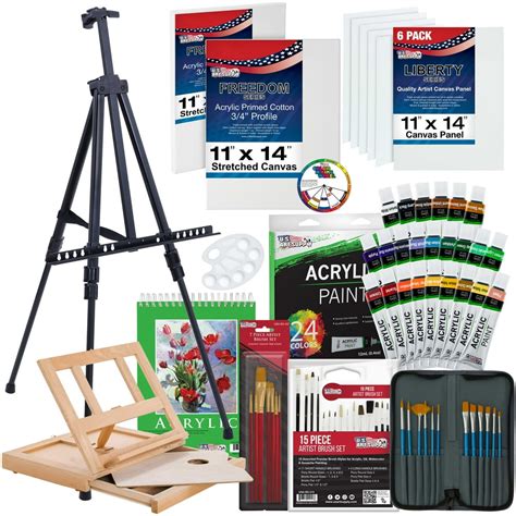 72-Piece Acrylic Painting Set - Table Easel, Aluminum Easel, Brushes, Paint - Walmart.com ...