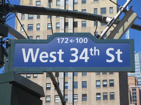 West 34th St Sign Famous Street In Midtown Manhattan New York City