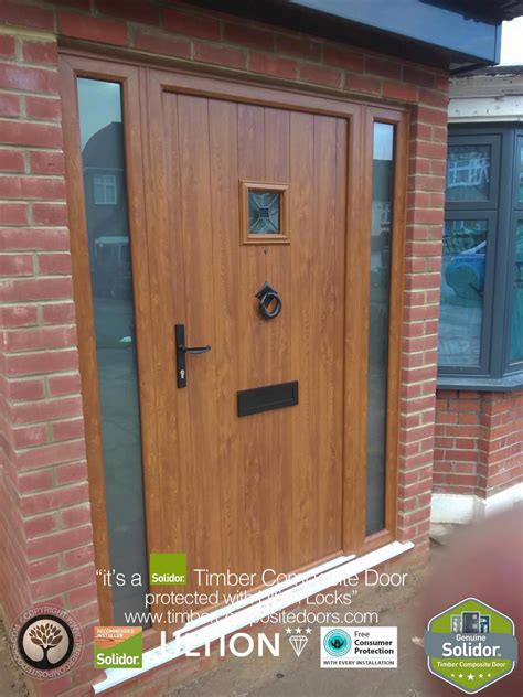 Golden Oak Flint Square With Side Panels Frontdoor With Images