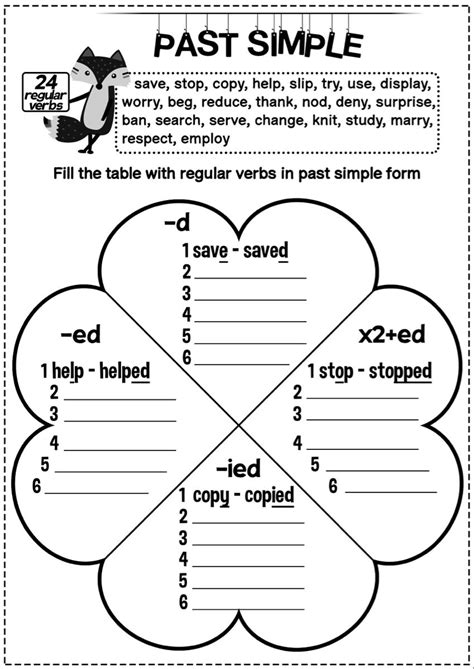 Past Simple Regular Verbs