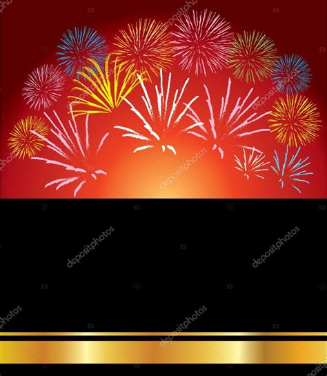 Red Background With Different Color Of Fireworks Stock Vector Image By