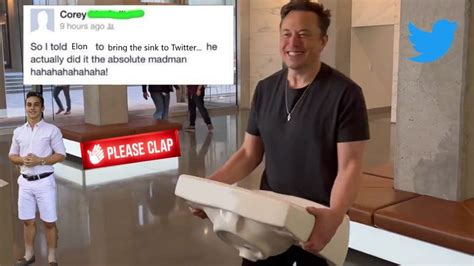 Elon Musk Took Another Meme Irl By Bringing A Sink To Twitter Hq Know Your Meme