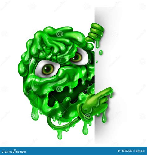 Snot Monster With Snot Flowing Out His Nose Vector Illustration