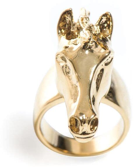 Chloé Horse Head Ring In Yellow Lyst