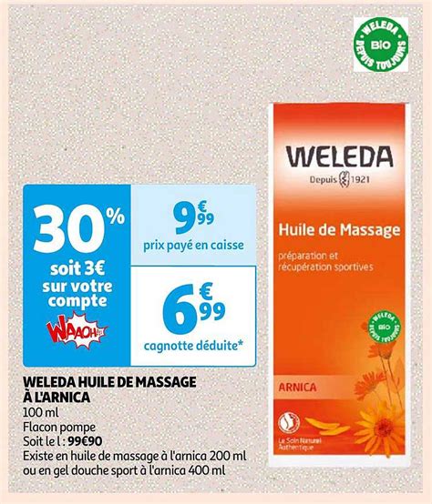 Promo Weleda Huile De Massage L Arnica Chez Auchan Icatalogue Fr