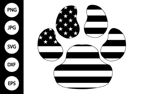 Paw Print With Usa Flag Svg Graphic By Mydigitalart13 · Creative Fabrica