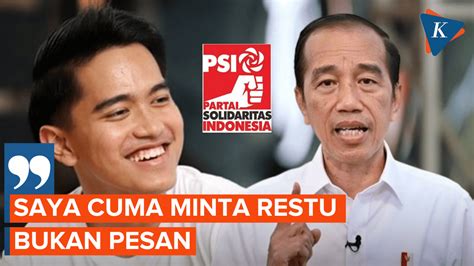 Video Ditanya Pesan Dari Jokowi Sebelum Gabung PSI Kaesang Saya Cuma