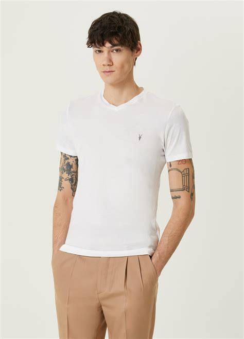 AllSaints Beyaz Erkek Tonic Beyaz V Yaka Basic T Shirt 1441144 Beymen