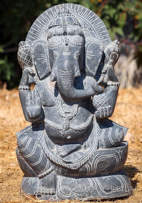 Ganesh Garden Statue In Abhaya Mudra With Ax Noose Sweets Odishan