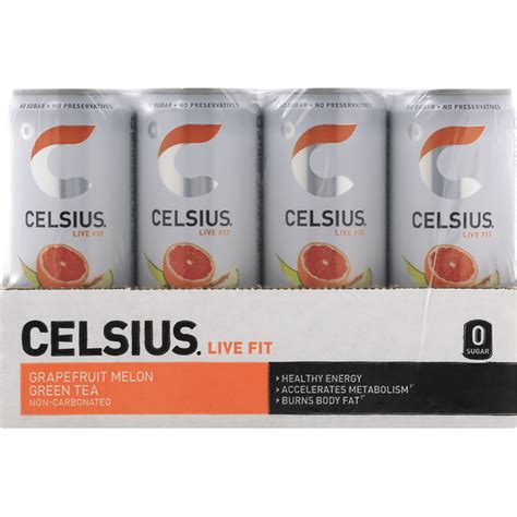 Celsius Green Tea, Grapefruit Melon, Non-Carbonated, 12 Pack (12 each) - Instacart