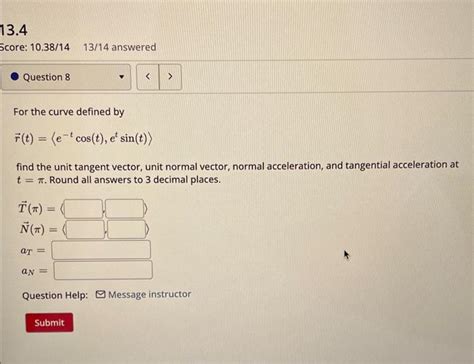 Solved For The Curve Defined By R T E−tcos T Etsin T