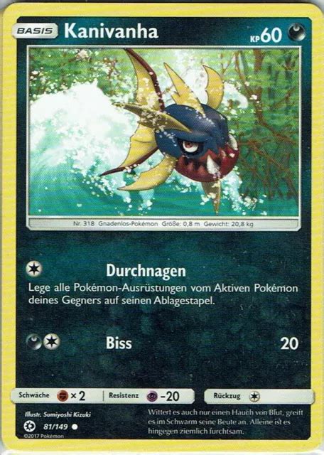 POKEMON TCG TRADING Card Jeu Soleil Et Lune Numéro 81 149 Kanivanha