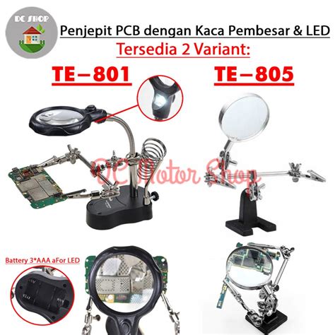 Jual Penjepit Pcb Kaca Pembesar Dudukan Solder Dengan Led Te Te