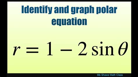 Identify And Graph Polar Equation R 1 2 Sin Theta Limacon With Inner