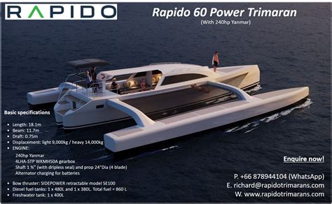 Rapido 60 Power Trimaran for sale - Rapido Trimarans