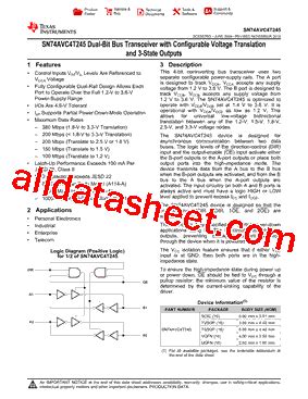 AVC4T245 Marking SN74AVC4T245DRE4 Datasheet PDF Texas Instruments