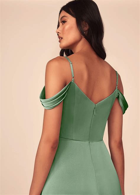 Matcha Azazie Ocean Stretch Satin Dress Bridesmaid Dresses Azazie