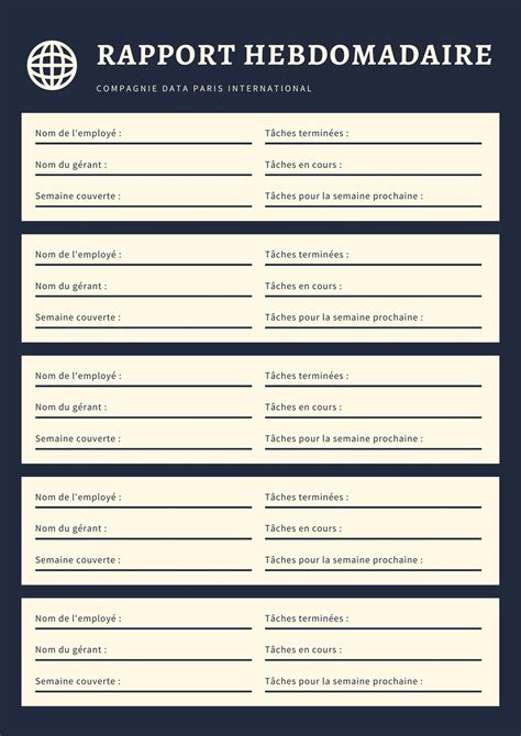 Rapports Hebdomadaires Les Plus Beaux Modèles Du Web Canva