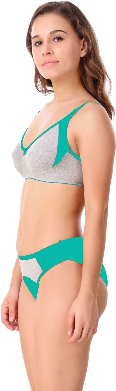 Tace Women Green Self Design Cotton Blend Lingerie Set Jiomart