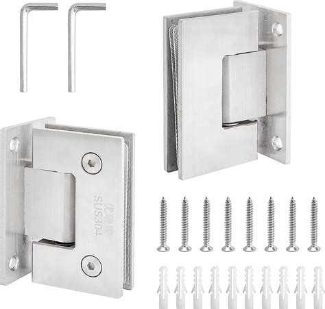 KEJJNYER 2 Pack Frameless Glass Shower Door Hinges 90 Degree Glass To