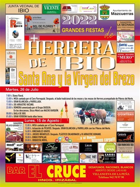 Grandes Fiestas de Herrera de Ibio 2022 Miplanhoy qué hacer hoy en